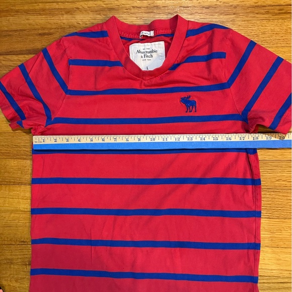 Abercrombie and fitch Muscle stripe shirt men’s Large red (j10) - Picture 5 of 7